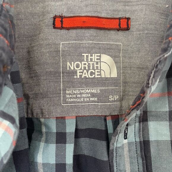 The North Face Shirt Mens Blue Plaid Long Sleeve Button Up Casual Size Small - Picture 8 of 9